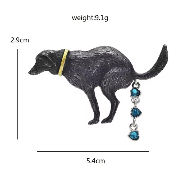 Pooping Dog Crystal Brooch Pooping Dog Crystal Brooch